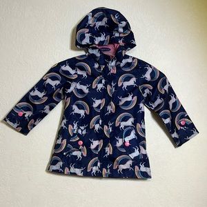 Carter's Navy Unicorn & Rainbow Hooded Raincoat